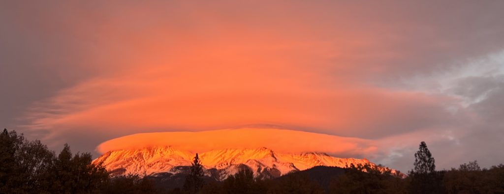 Golden Mount Shasta Sunset